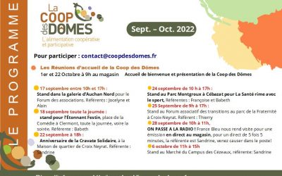 Notre programme de Septembre